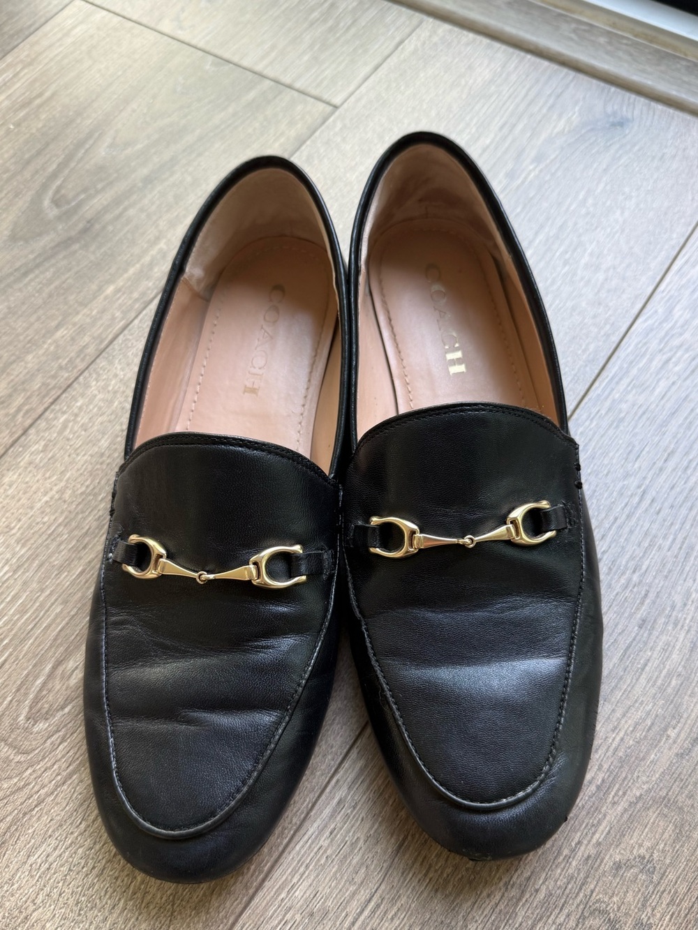 Coach Haley Black Leather Loafers 8